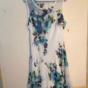 CB Brand Floral Dress 14 Brand New No Tags White